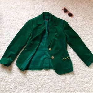 Talbots Emerald Green Corduroy Blazer